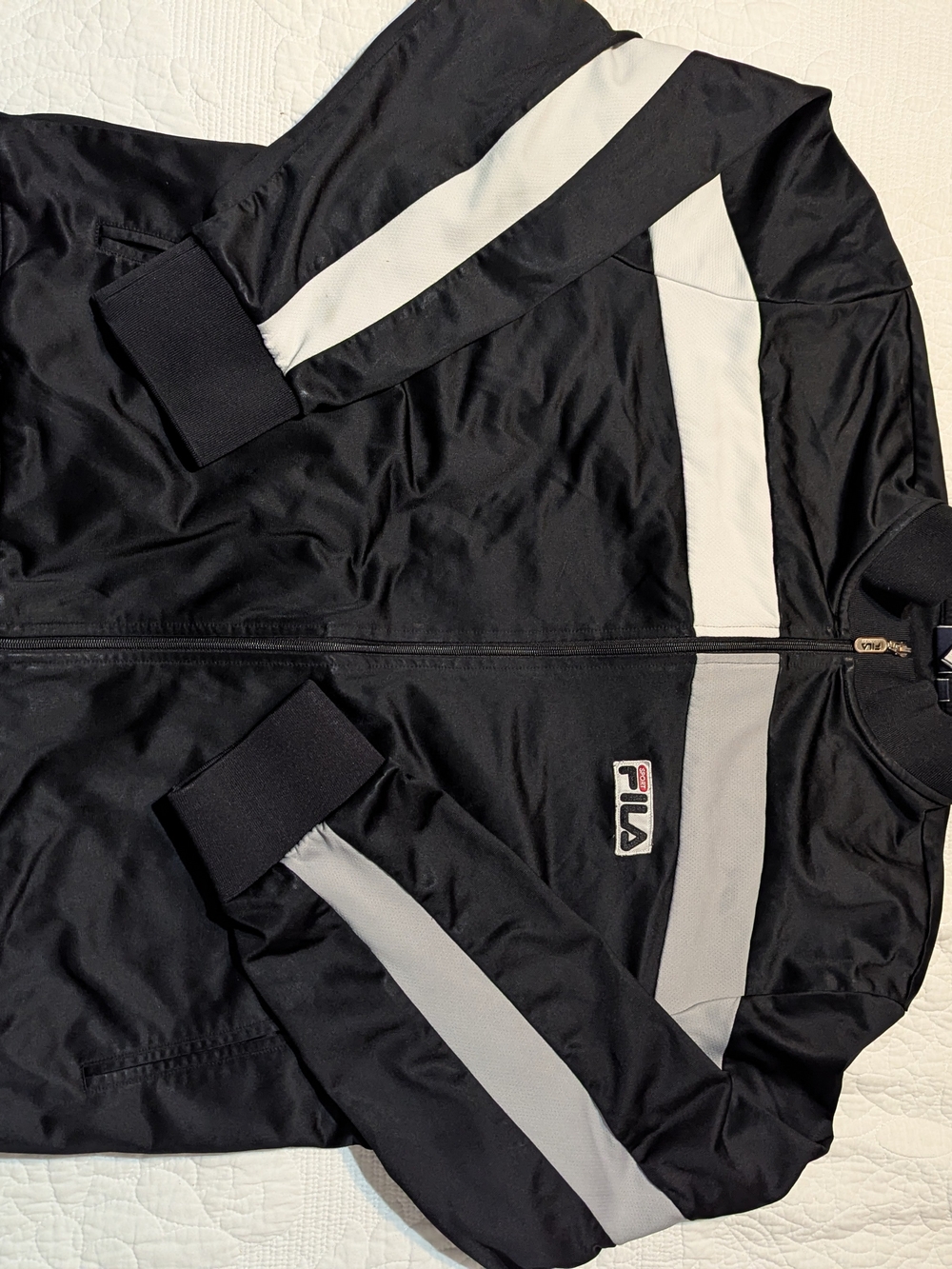 Fila Color Block Windbreaker Black & White Large Like New